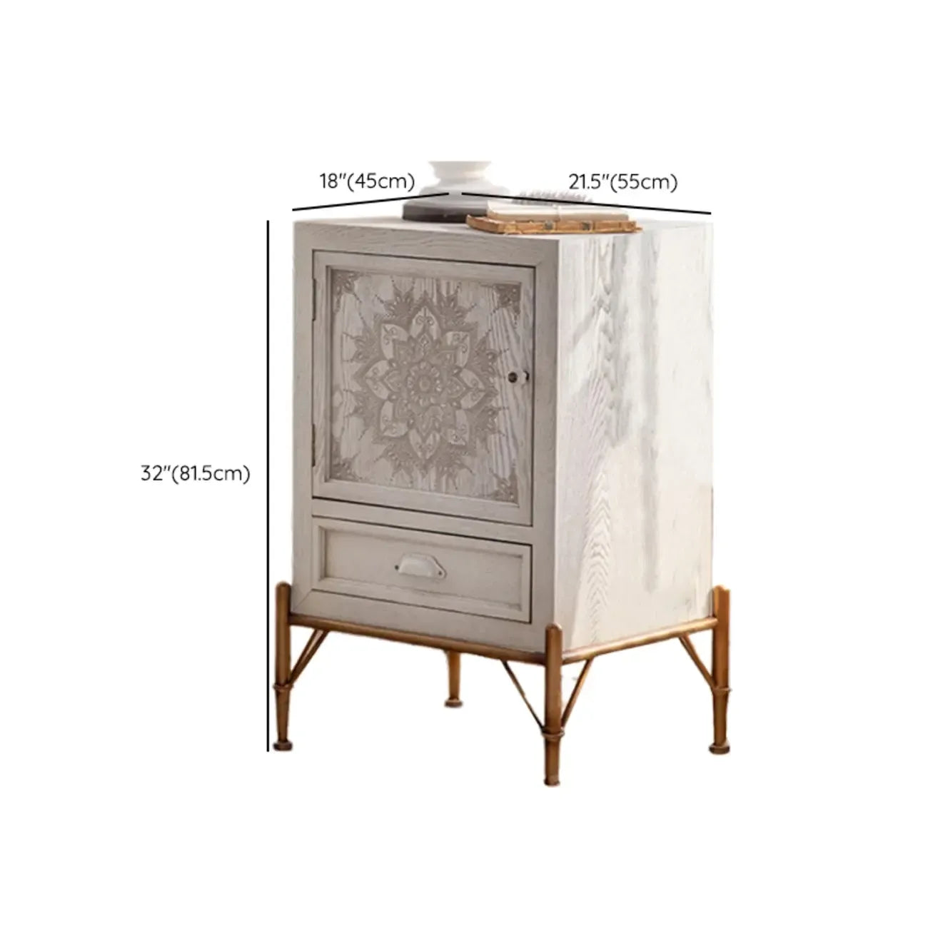 Meuble d'appoint rustique autoportant pour la décoration du salon