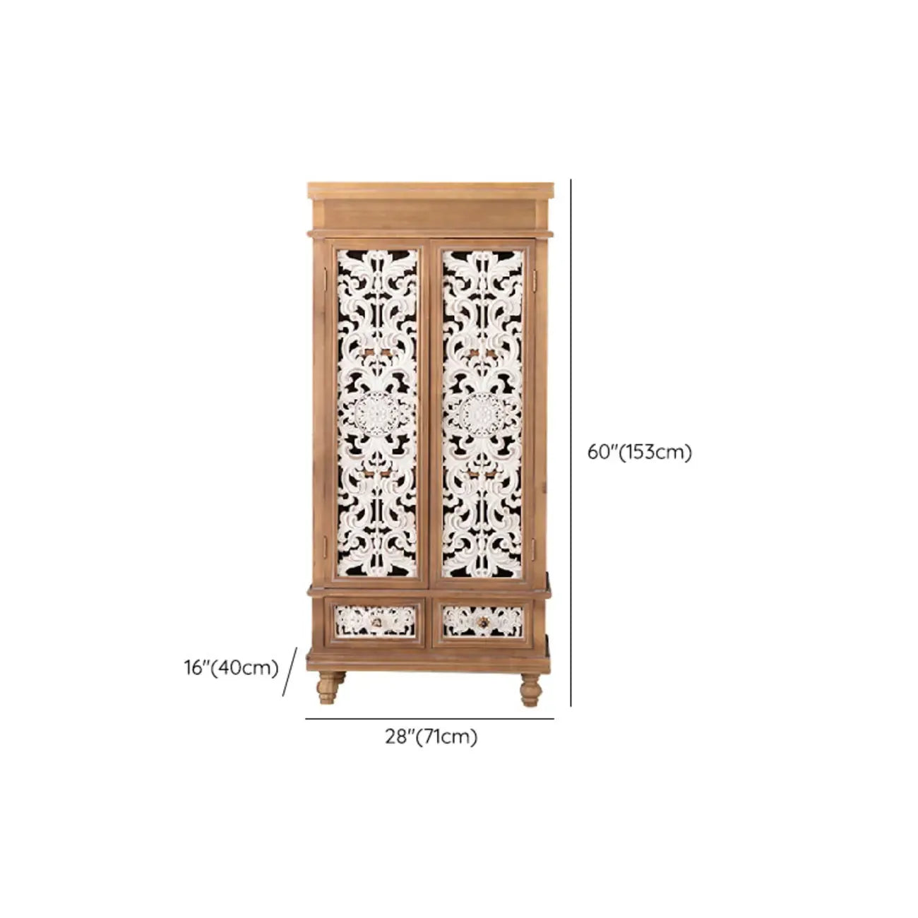 Meuble de style campagnard français pour salon avec portes sculptées