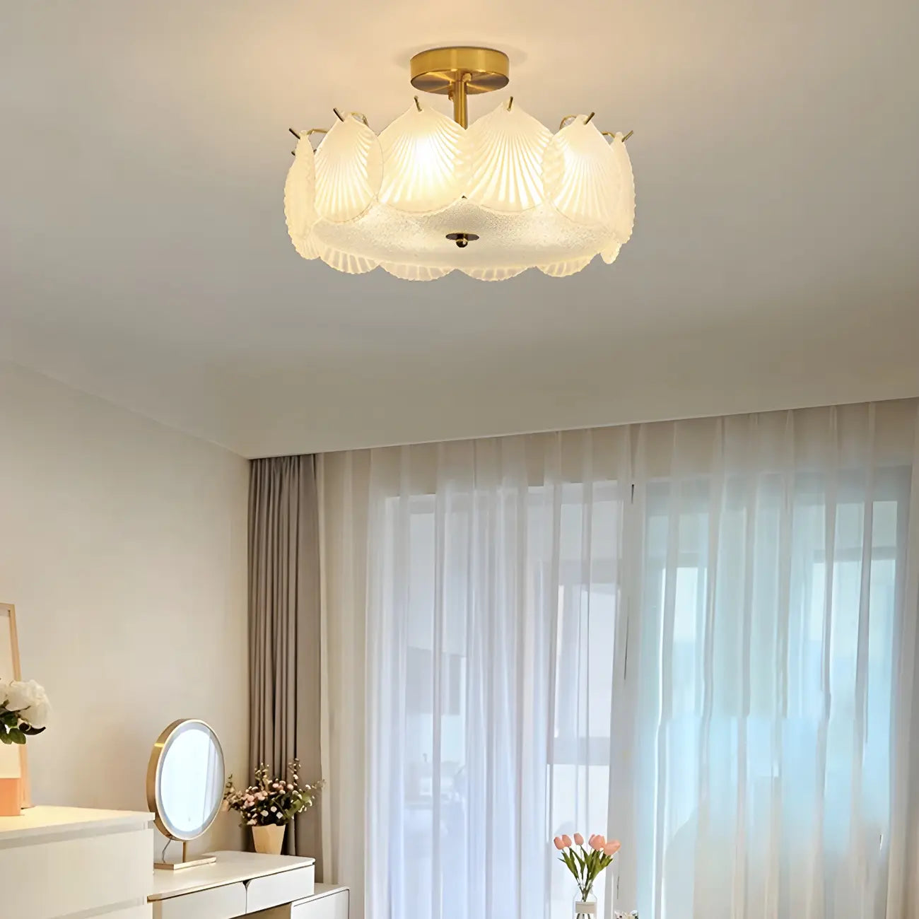 Plafonnier rond géométrique pour salon moderne