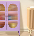 Meuble moderne indépendant pour salon avec porte vitrée