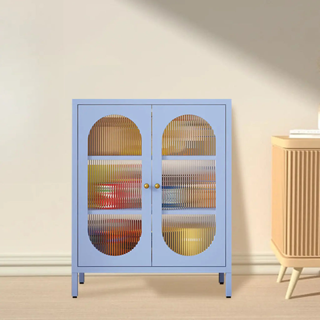 Meuble moderne indépendant pour salon avec porte vitrée
