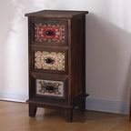 Armoire à tiroirs rectangulaire industrielle en bois brun