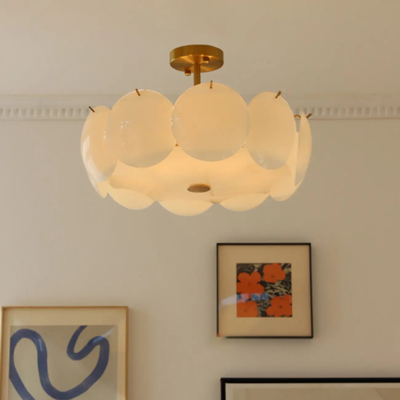Plafonnier rond géométrique pour salon moderne