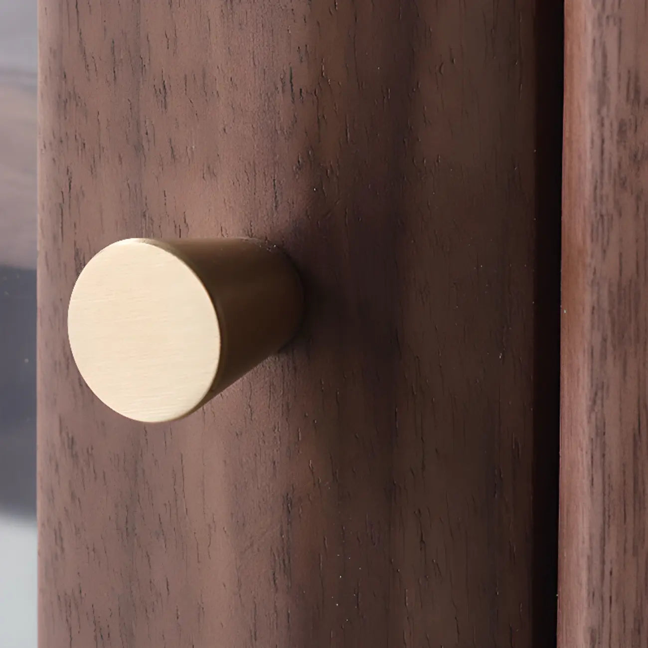 Mobiletto con 2 cassetti marrone, stile Mid-Century, con anta in vetro