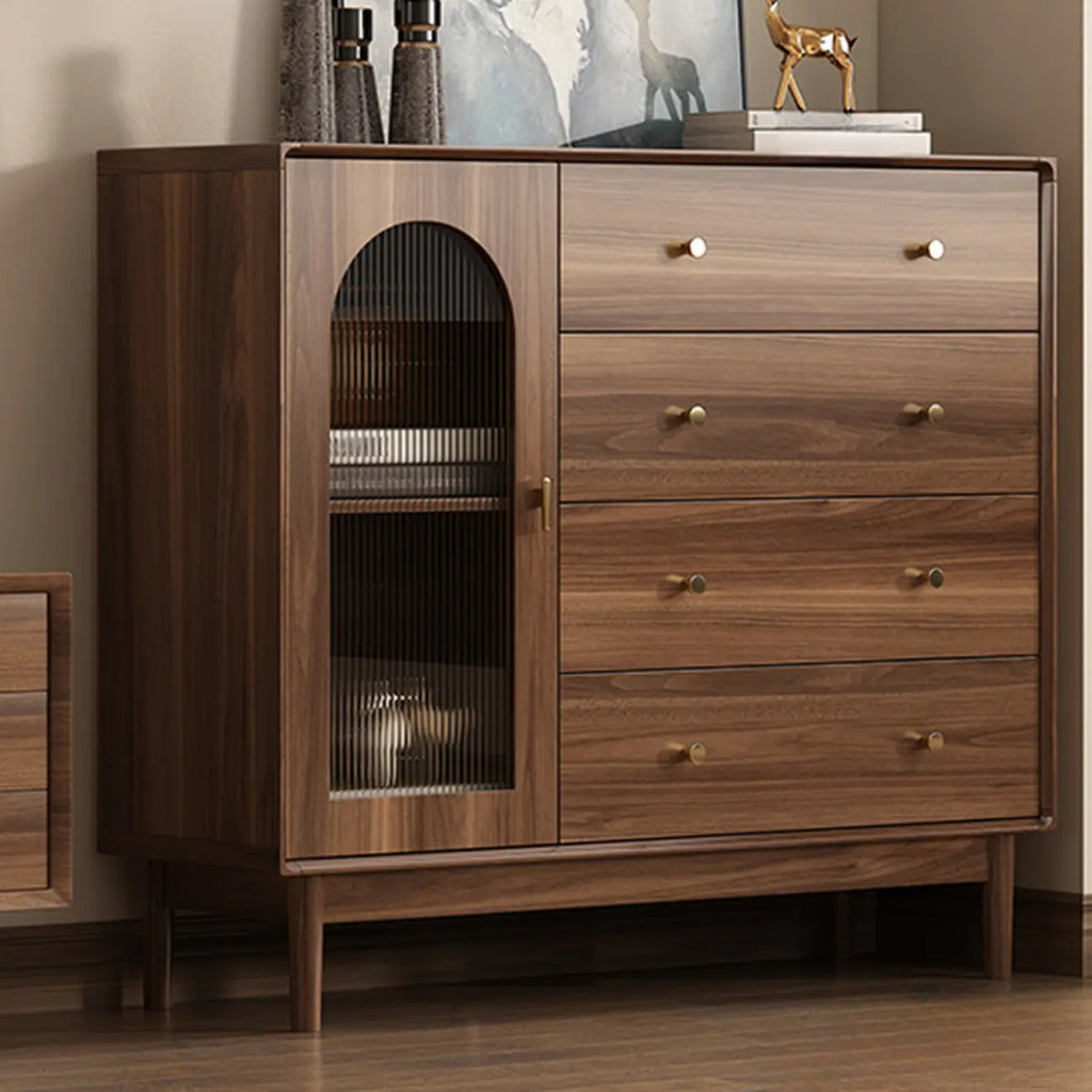 Meuble de rangement moderne du milieu du siècle pour salon, porte vitrée