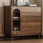 Meuble de rangement moderne du milieu du siècle pour salon, porte vitrée