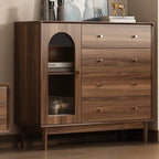 Meuble de rangement moderne du milieu du siècle pour salon, porte vitrée