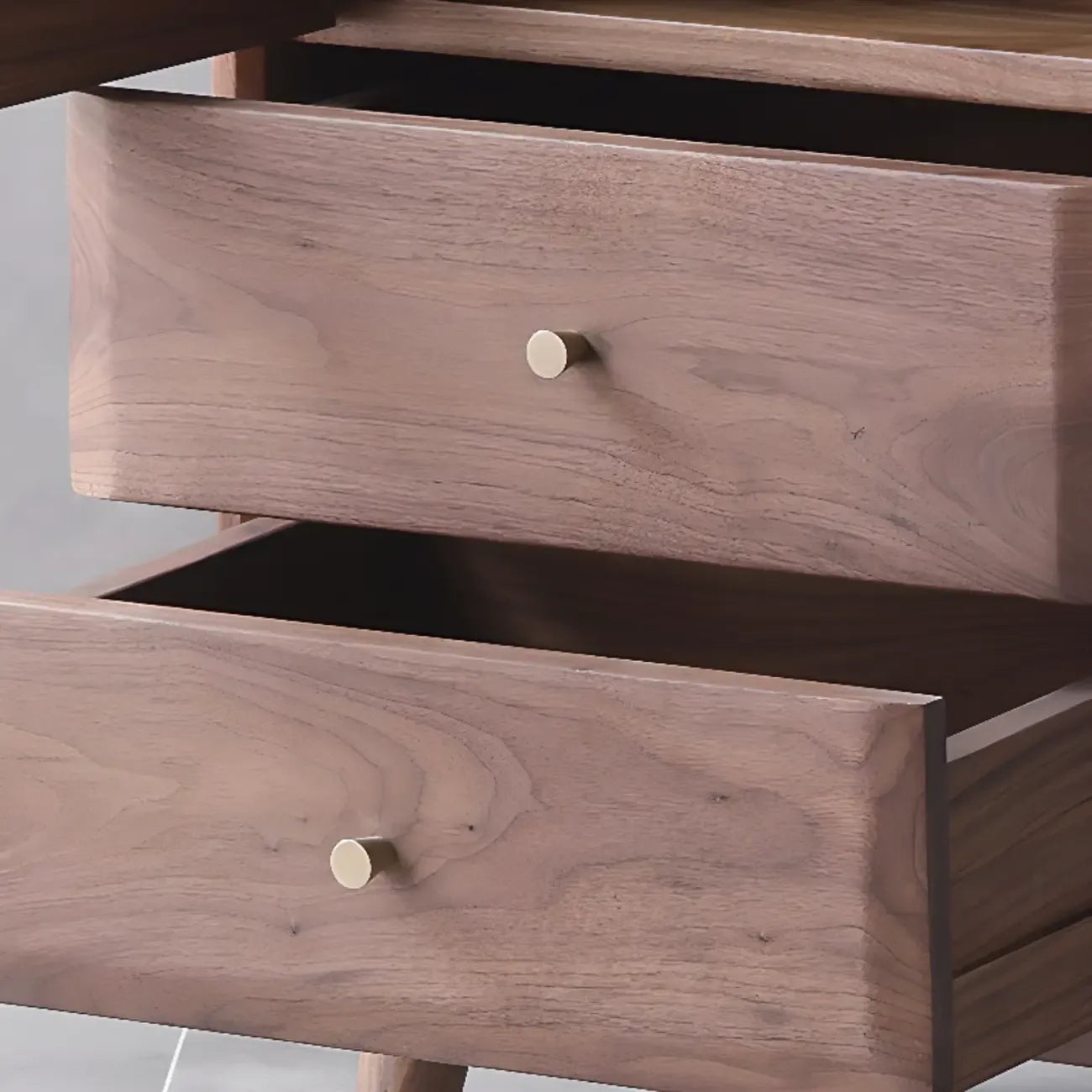 Mobiletto con 2 cassetti marrone, stile Mid-Century, con anta in vetro