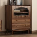Meuble de rangement moderne du milieu du siècle pour salon, porte vitrée