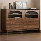 Meuble de rangement moderne du milieu du siècle pour salon, porte vitrée