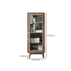 Mobiletto con 2 cassetti marrone, stile Mid-Century, con anta in vetro