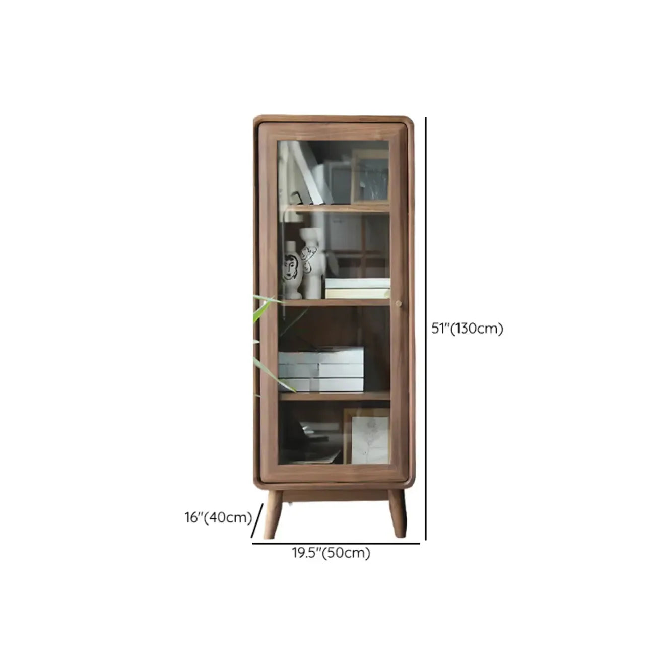 Mobiletto con 2 cassetti marrone, stile Mid-Century, con anta in vetro