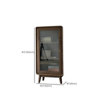 Mobiletto con 2 cassetti marrone, stile Mid-Century, con anta in vetro
