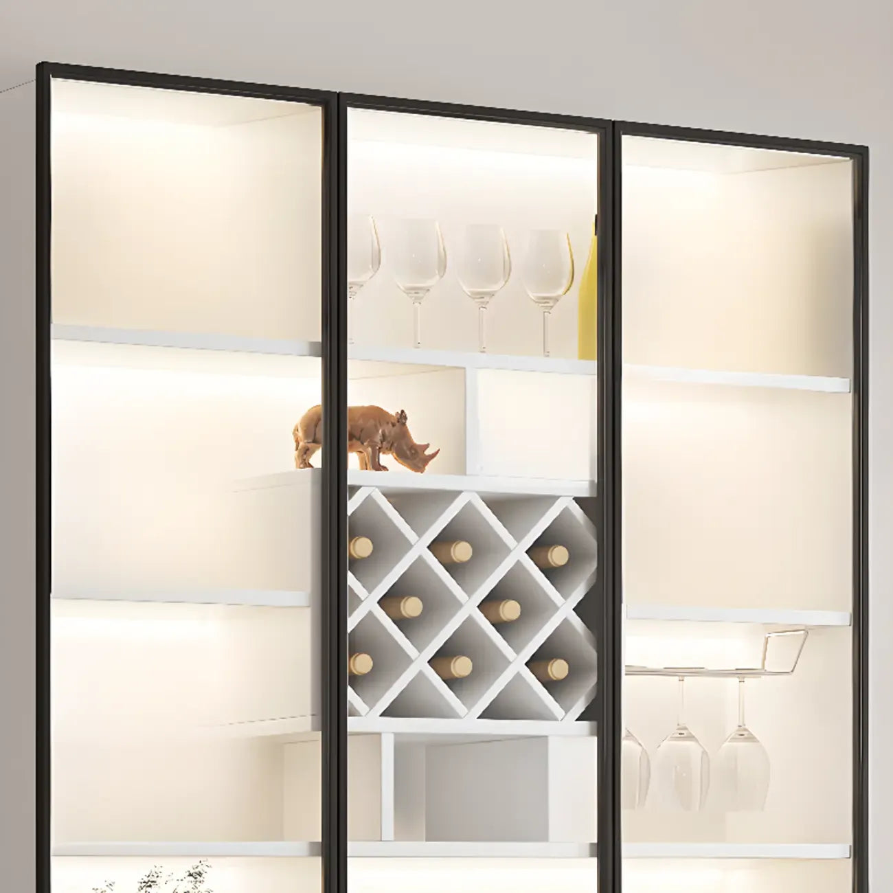 79 Mobile contenitore moderno in legno illuminato per esposizione in interni