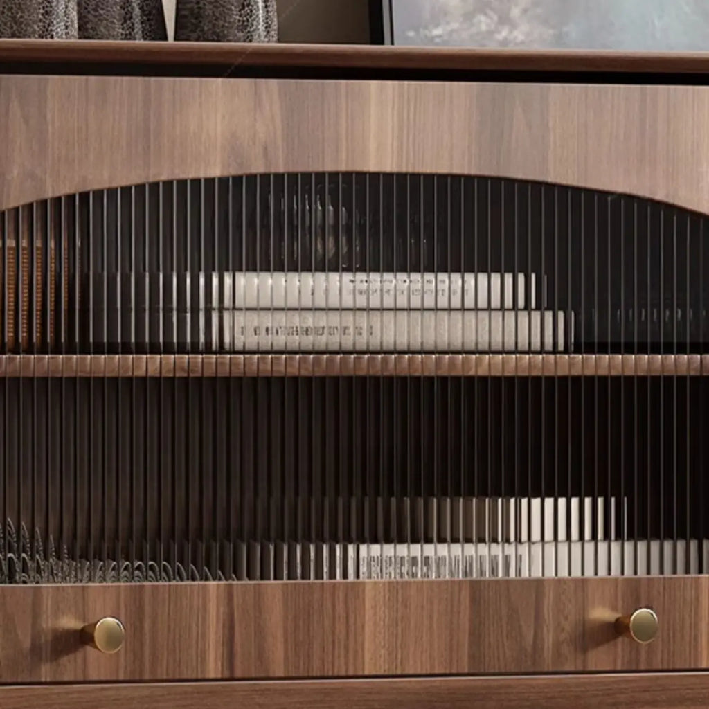 Meuble de rangement moderne du milieu du siècle pour salon, porte vitrée