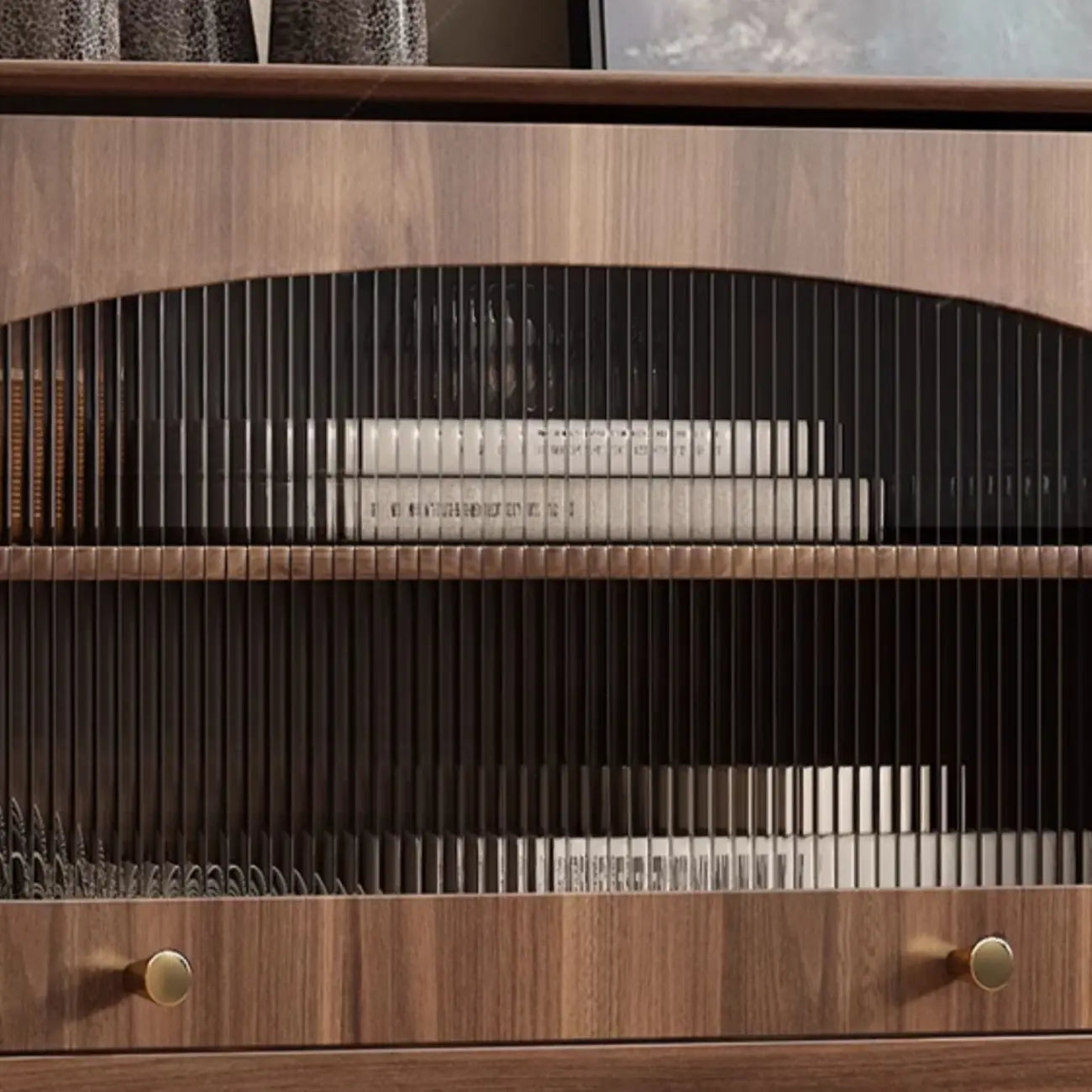 Meuble de rangement moderne du milieu du siècle pour salon, porte vitrée