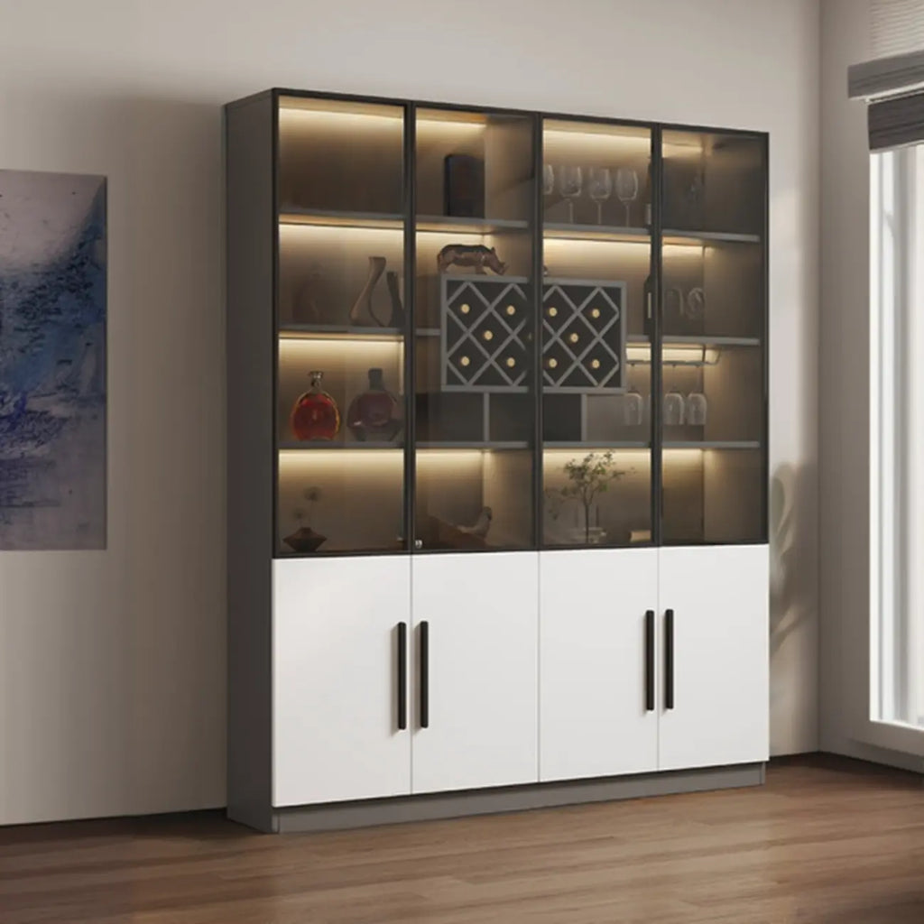 79 Mobile contenitore moderno in legno illuminato per esposizione in interni