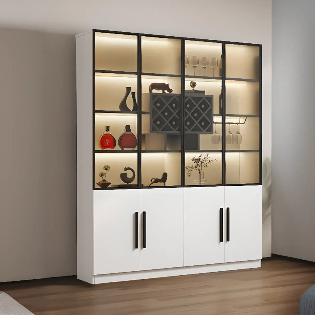 79 Mobile contenitore moderno in legno illuminato per esposizione in interni