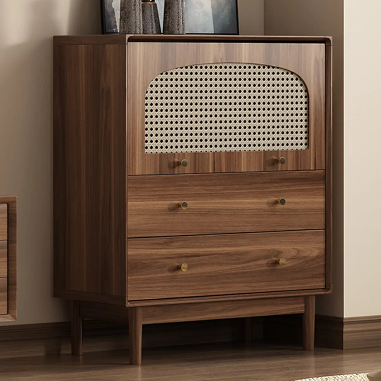 Meuble de rangement moderne du milieu du siècle pour salon, porte vitrée