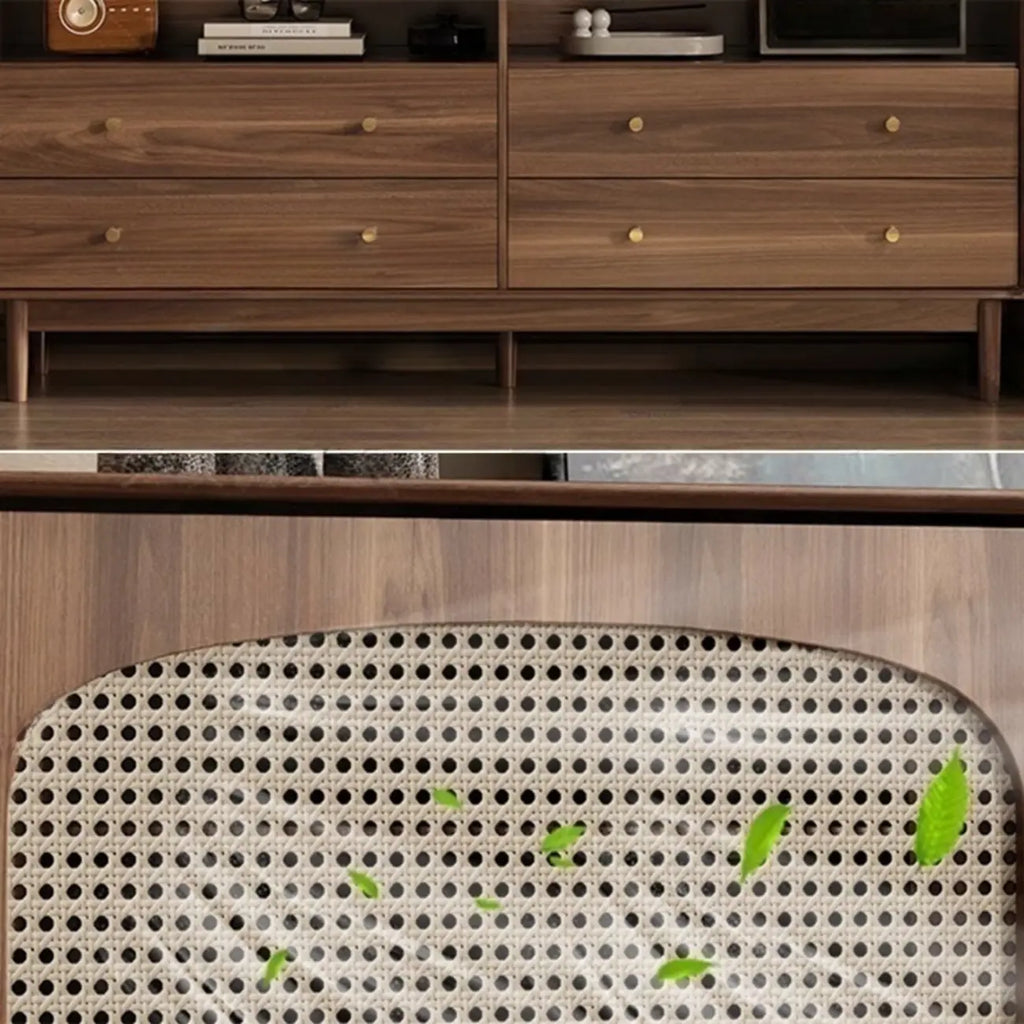 Meuble de rangement moderne du milieu du siècle pour salon, porte vitrée