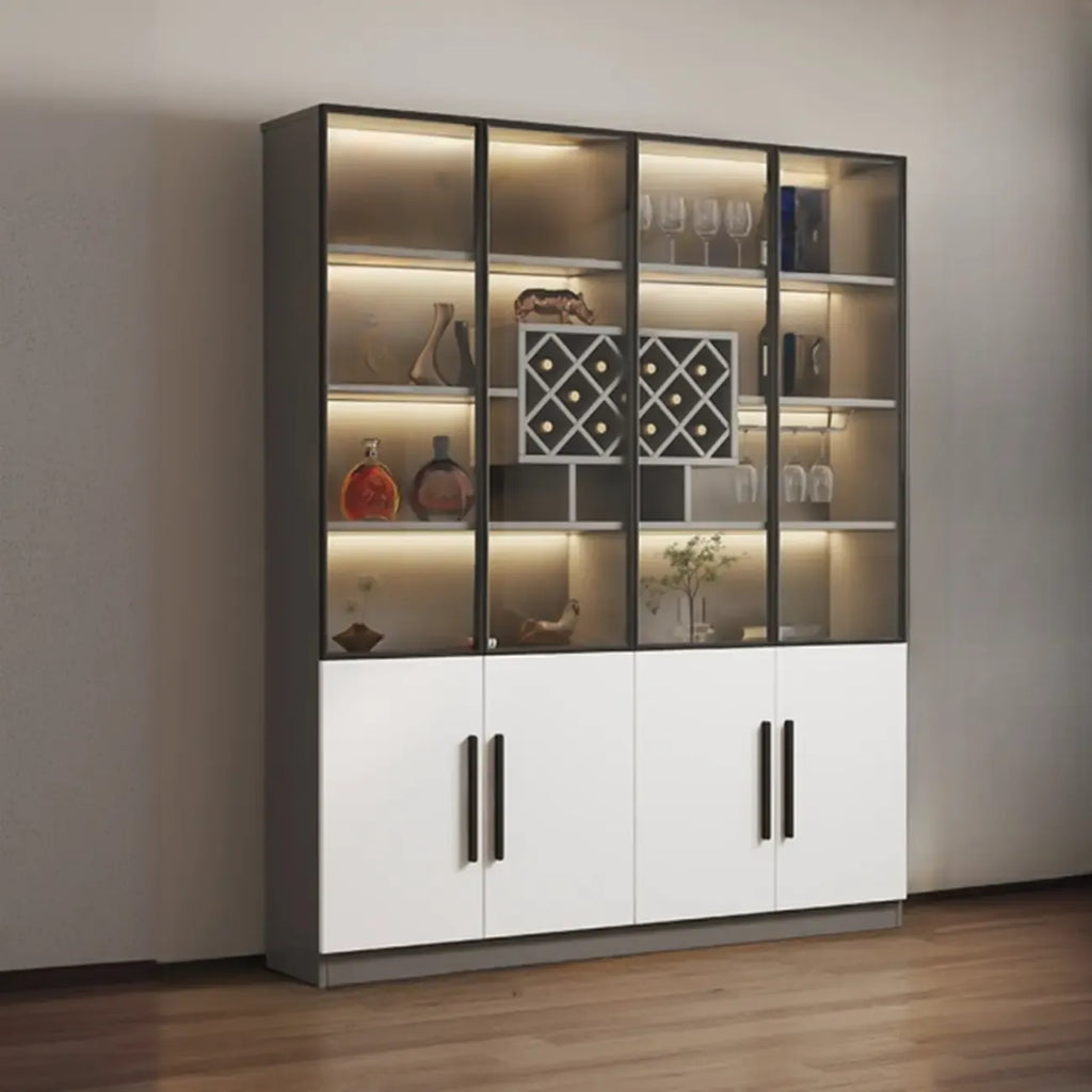 79 Mobile contenitore moderno in legno illuminato per esposizione in interni