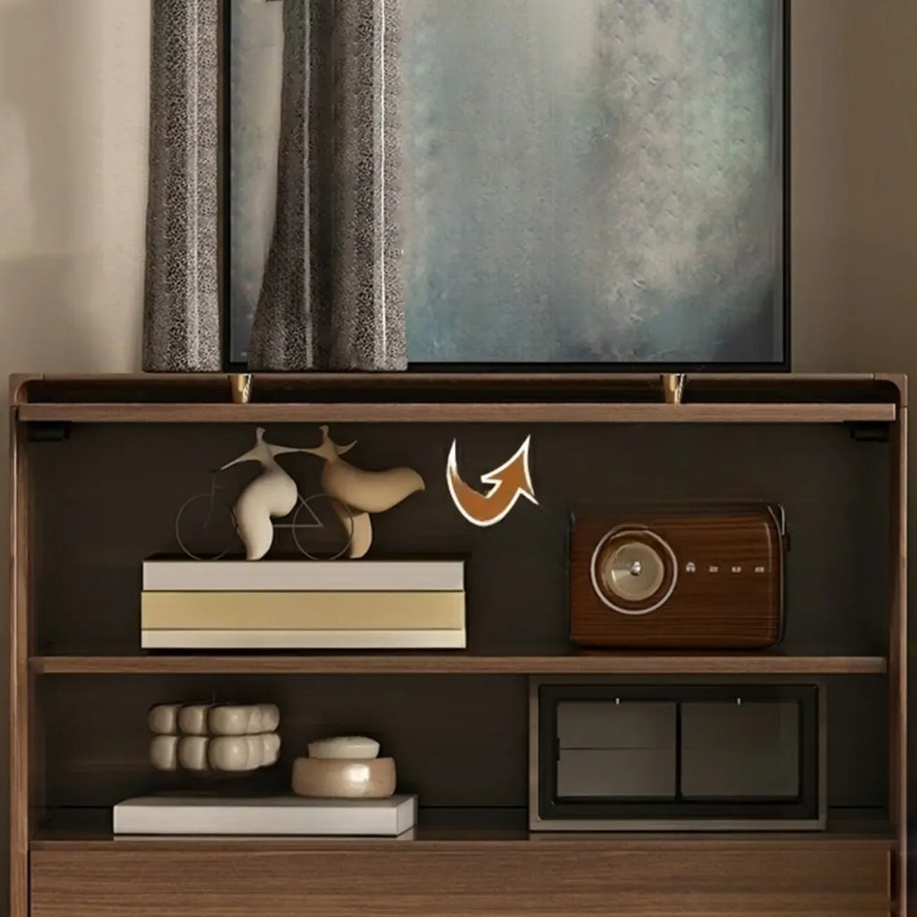 Meuble de rangement moderne du milieu du siècle pour salon, porte vitrée