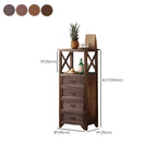 Armoire à tiroirs rectangulaire industrielle en bois brun