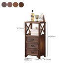 Armoire à tiroirs rectangulaire industrielle en bois brun