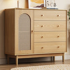 Meuble de rangement moderne du milieu du siècle pour salon, porte vitrée