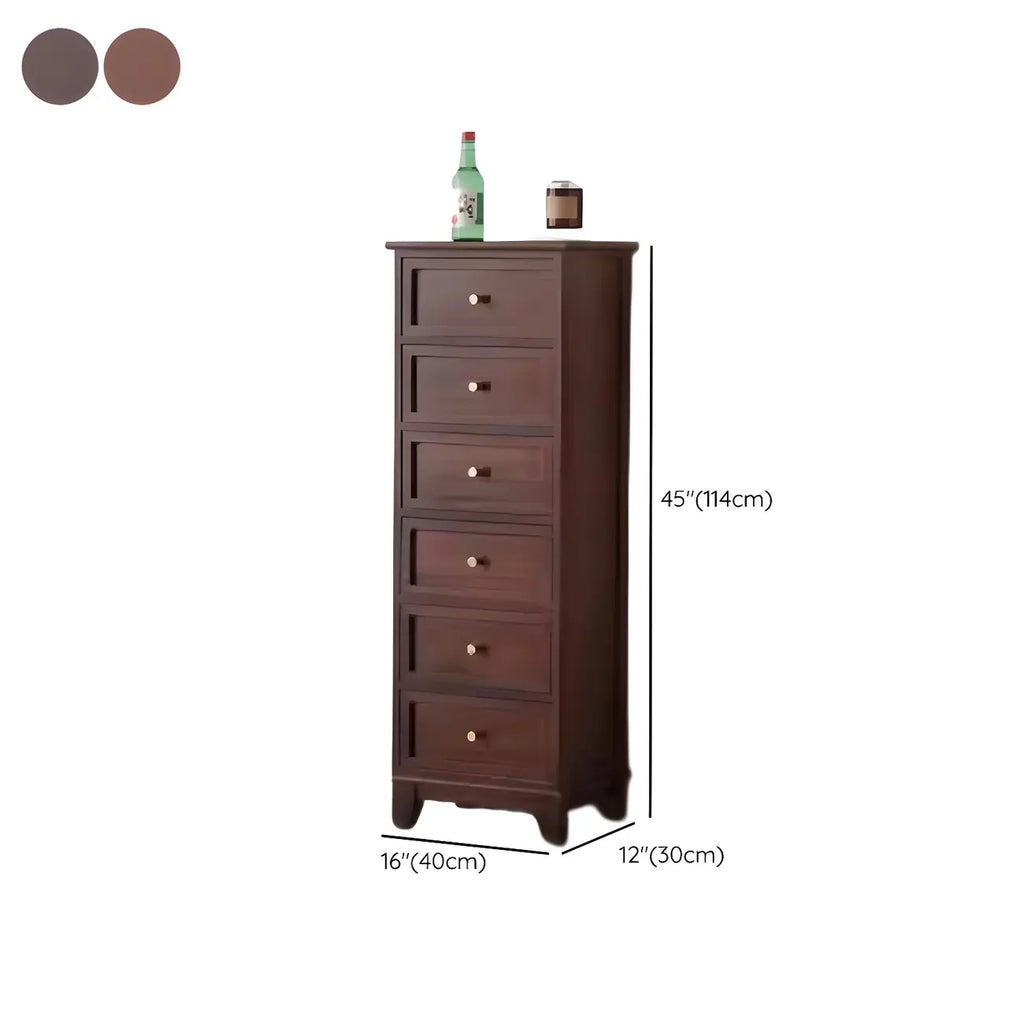 Armoire à tiroirs rectangulaire industrielle en bois brun