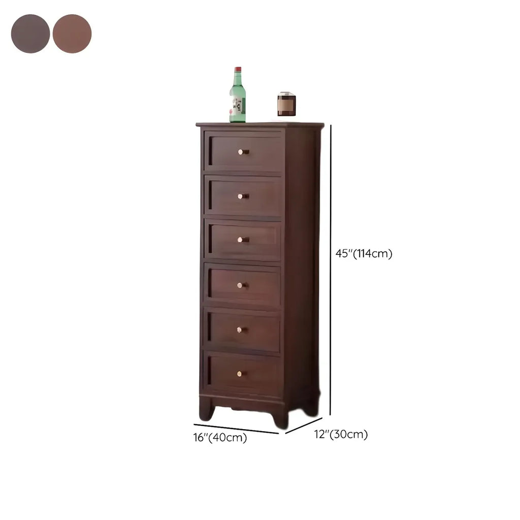 Armoire à tiroirs rectangulaire industrielle en bois brun