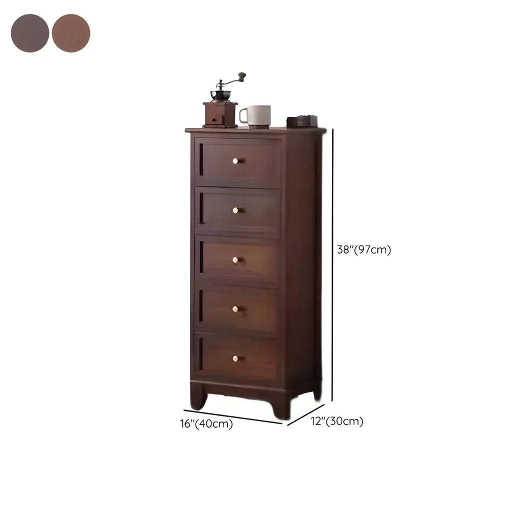 Armoire à tiroirs rectangulaire industrielle en bois brun