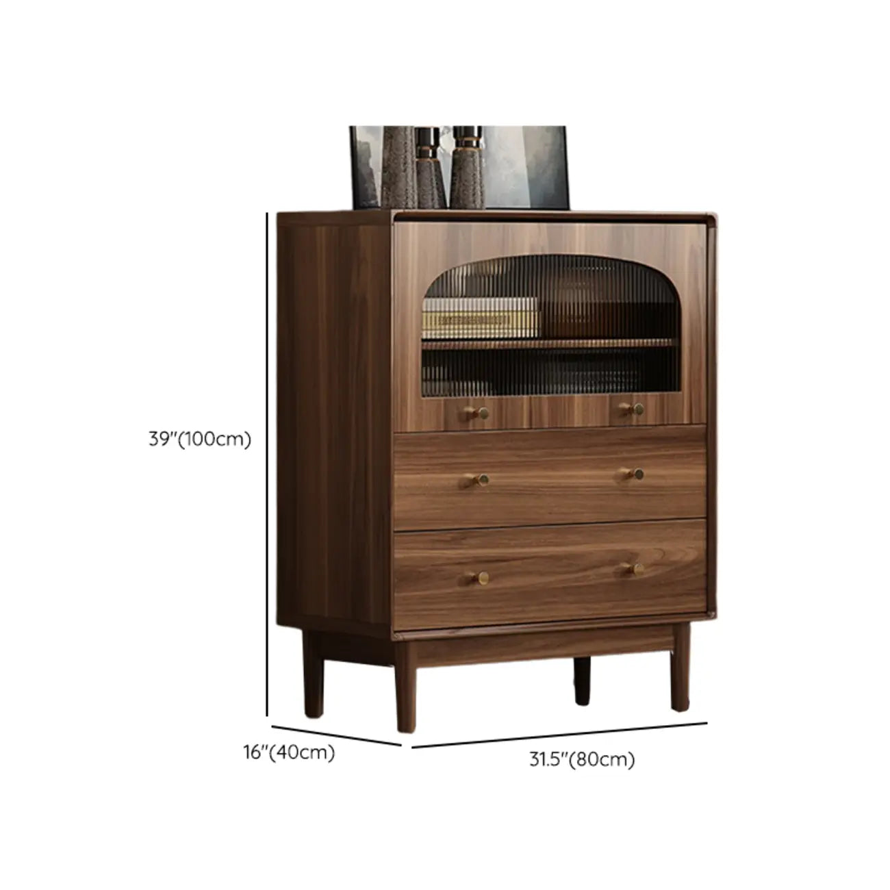 Meuble de rangement moderne du milieu du siècle pour salon, porte vitrée