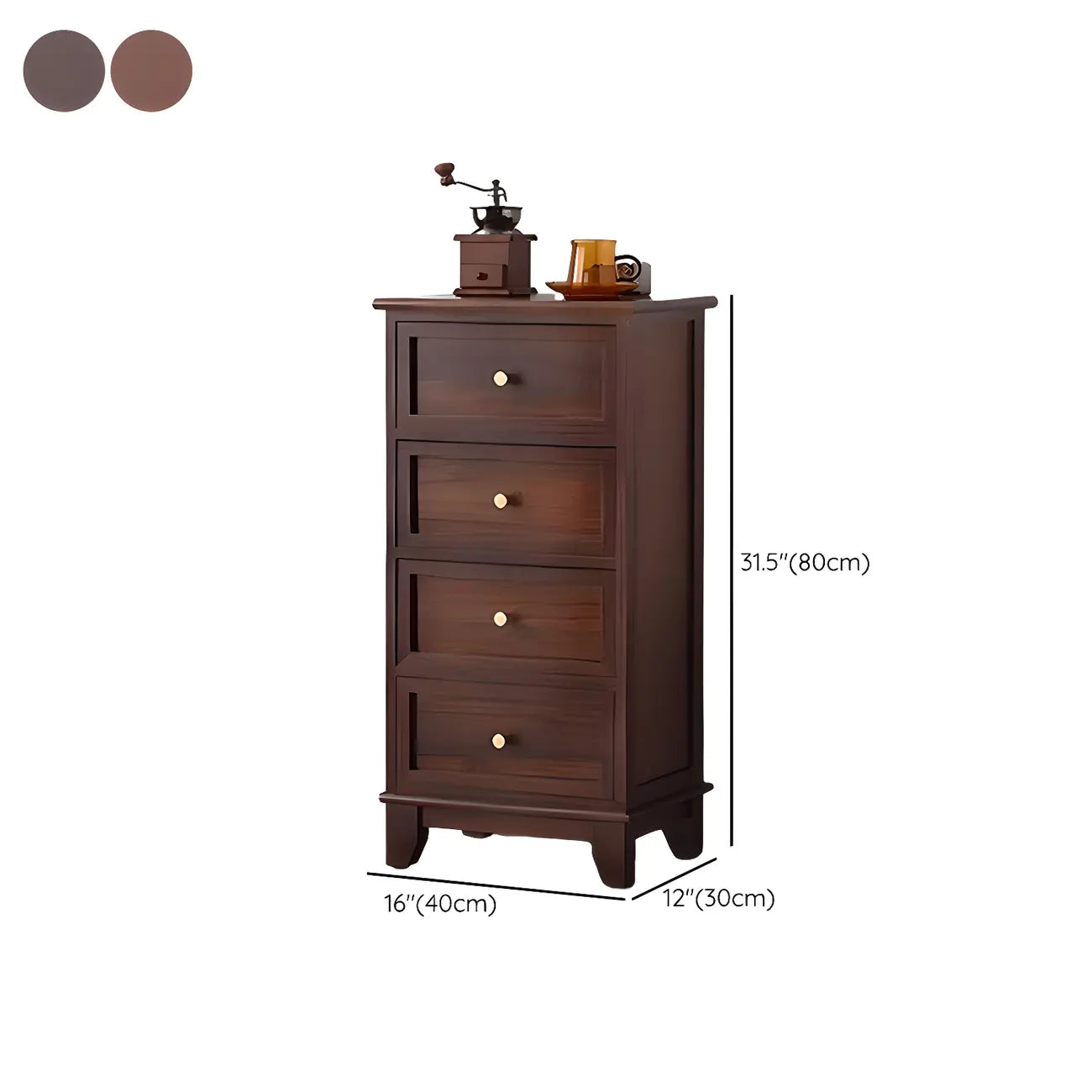 Armoire à tiroirs rectangulaire industrielle en bois brun