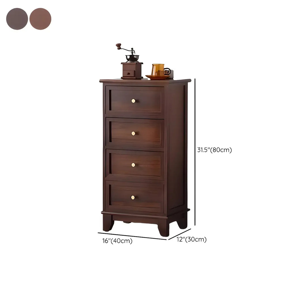 Armoire à tiroirs rectangulaire industrielle en bois brun
