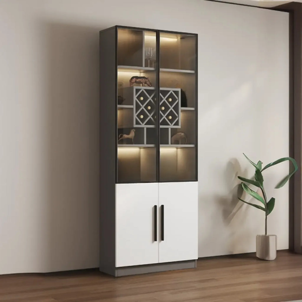 79 Mobile contenitore moderno in legno illuminato per esposizione in interni