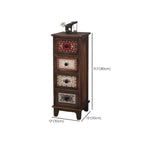 Armoire à tiroirs rectangulaire industrielle en bois brun