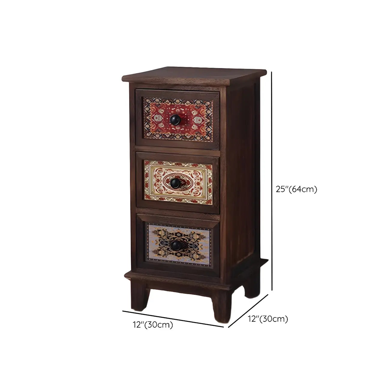 Armoire à tiroirs rectangulaire industrielle en bois brun