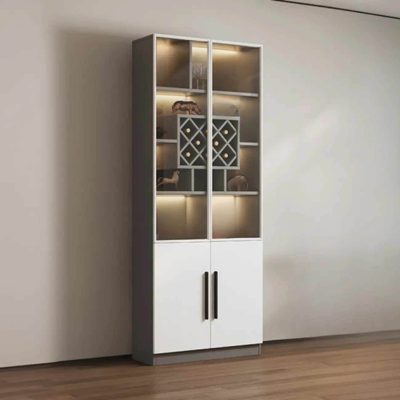 79 Mobile contenitore moderno in legno illuminato per esposizione in interni