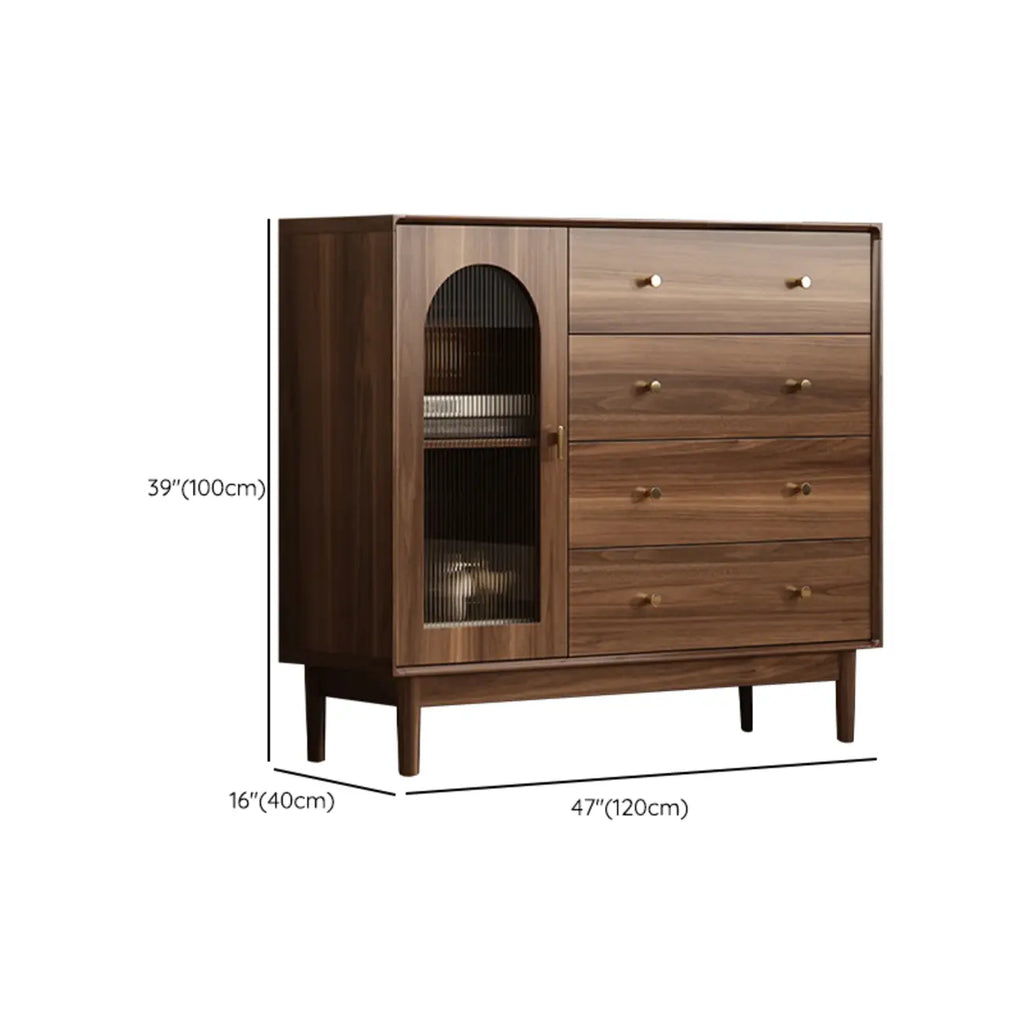 Meuble de rangement moderne du milieu du siècle pour salon, porte vitrée