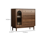 Meuble de rangement moderne du milieu du siècle pour salon, porte vitrée