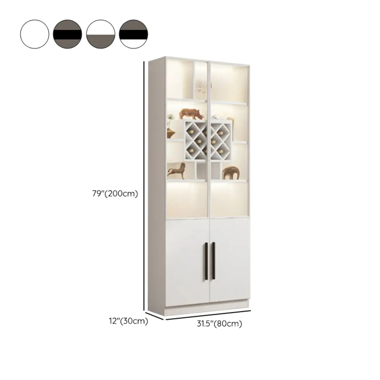 79 Mobile contenitore moderno in legno illuminato per esposizione in interni
