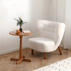 Fauteuil d'appoint en flanelle blanc cassé, style moderne du milieu du siècle