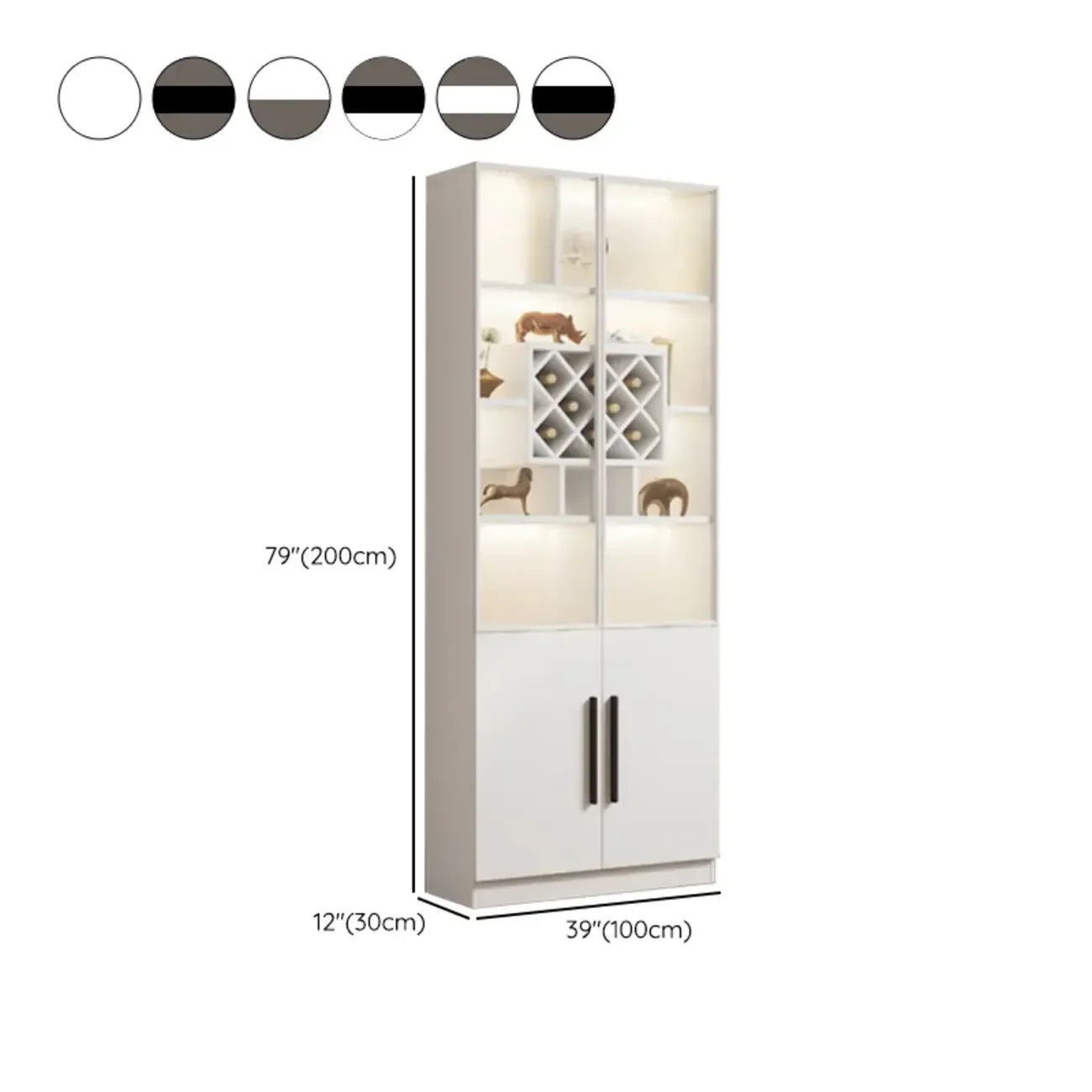 79 Mobile contenitore moderno in legno illuminato per esposizione in interni