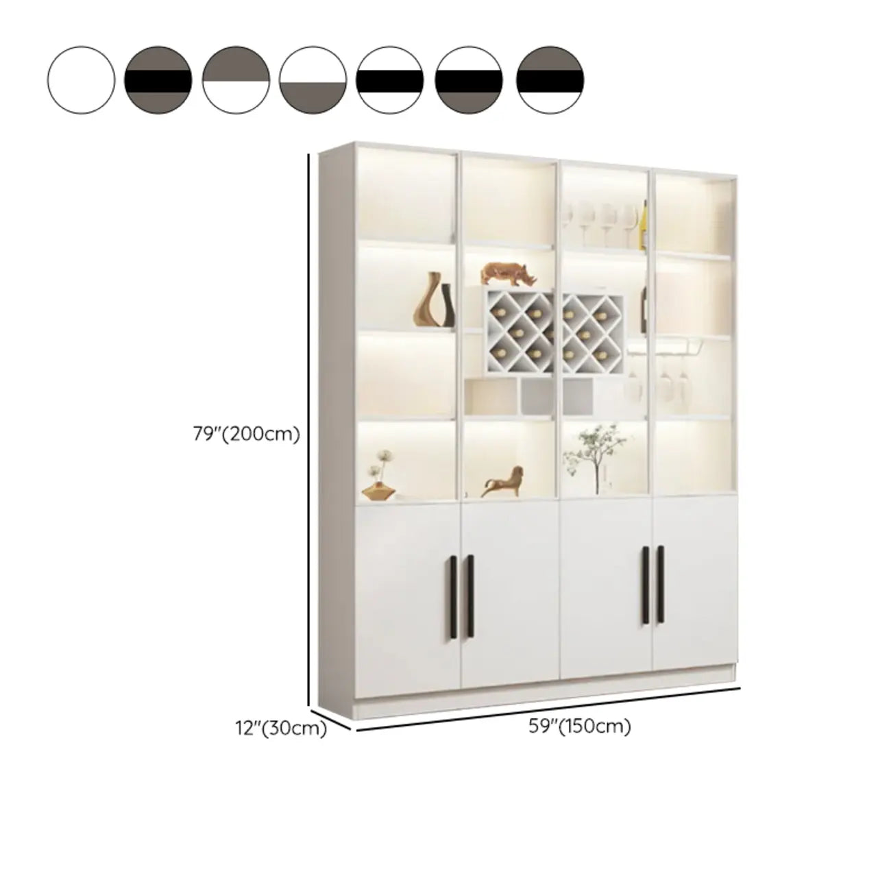 79 Mobile contenitore moderno in legno illuminato per esposizione in interni