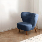 Fauteuil d'appoint en flanelle blanc cassé, style moderne du milieu du siècle