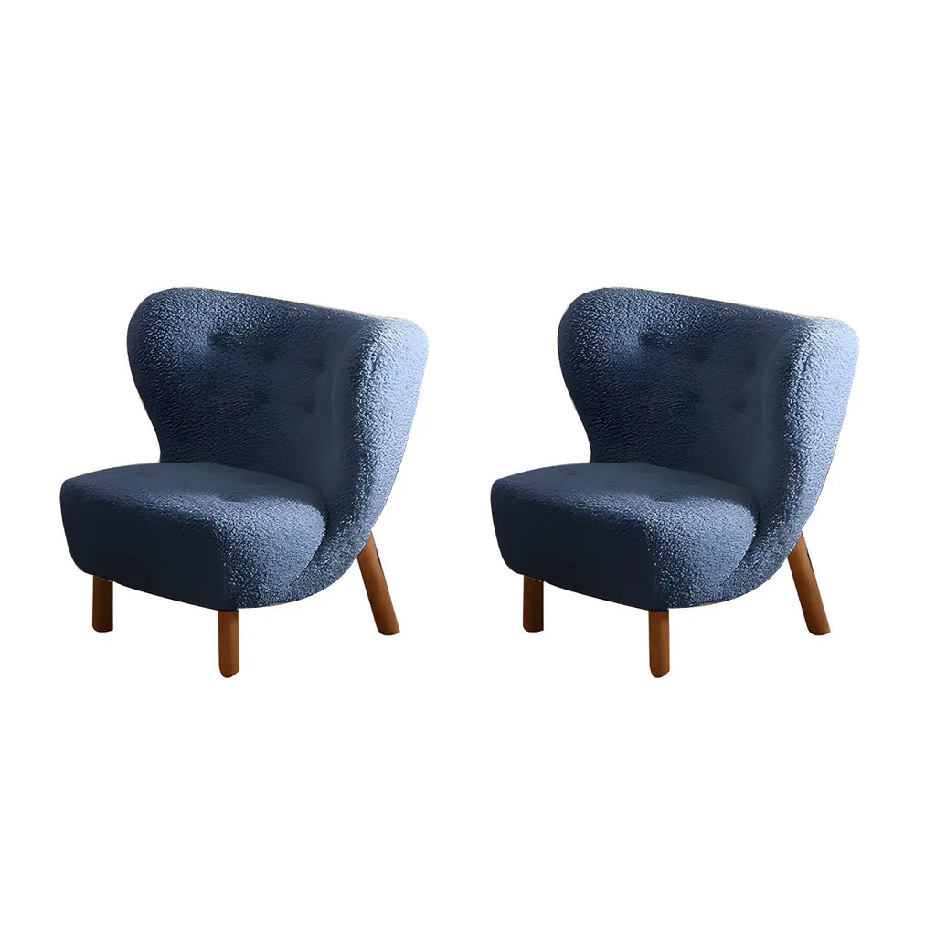 Fauteuil d'appoint en flanelle blanc cassé, style moderne du milieu du siècle