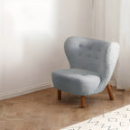 Fauteuil d'appoint en flanelle blanc cassé, style moderne du milieu du siècle