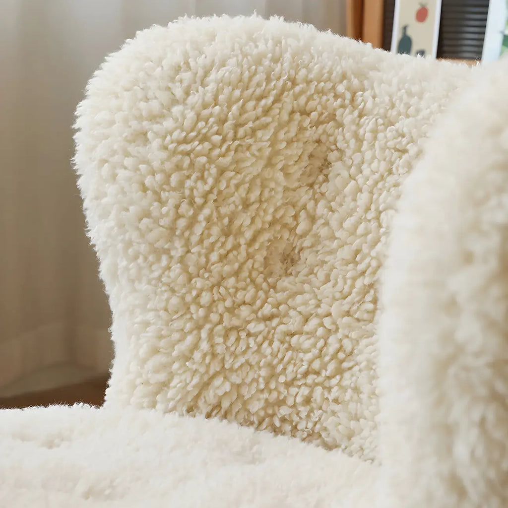 Fauteuil d'appoint en flanelle blanc cassé, style moderne du milieu du siècle