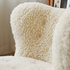 Fauteuil d'appoint en flanelle blanc cassé, style moderne du milieu du siècle